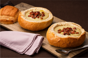 Sopa no pão italiano